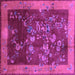 Square Machine Washable Oriental Purple Asian Inspired Area Rugs, wshtr58pur