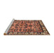 Sideview of Machine Washable Traditional Sand Brown Rug, wshtr590