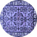 Round Persian Blue Traditional Rug, tr590blu