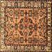 Square Machine Washable Persian Brown Traditional Rug, wshtr590brn