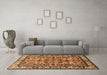 Machine Washable Persian Brown Traditional Rug in a Living Room,, wshtr590brn