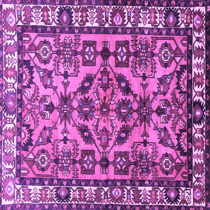 Square Machine Washable Persian Purple Traditional Area Rugs, wshtr590pur