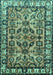 Machine Washable Persian Turquoise Traditional Area Rugs, wshtr590turq