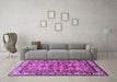 Machine Washable Persian Purple Traditional Area Rugs in a Living Room, wshtr590pur