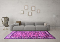 Machine Washable Persian Purple Traditional Rug, wshtr590pur