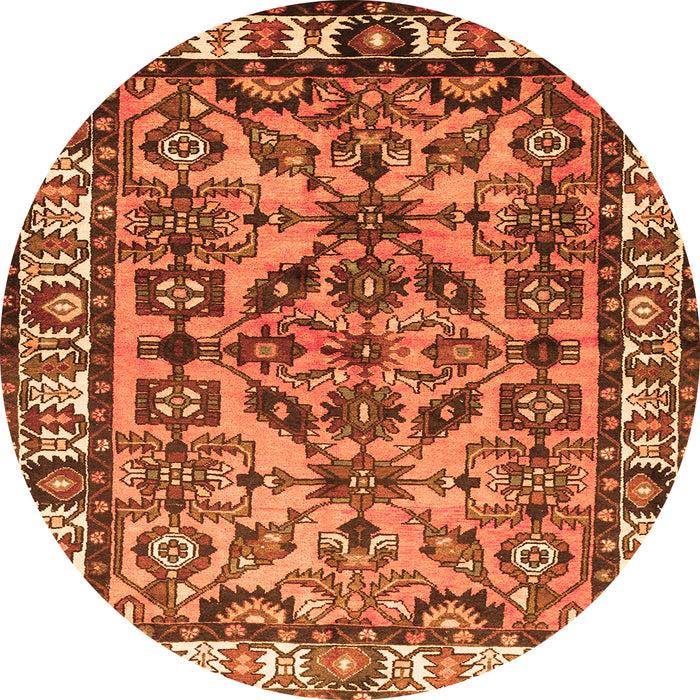 Machine Washable Persian Orange Traditional Area Rugs, wshtr590org