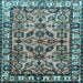 Square Machine Washable Persian Light Blue Traditional Rug, wshtr590lblu