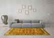 Machine Washable Persian Yellow Traditional Rug in a Living Room, wshtr590yw