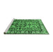 Sideview of Machine Washable Persian Emerald Green Traditional Area Rugs, wshtr590emgrn