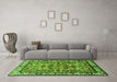 Machine Washable Persian Green Traditional Area Rugs in a Living Room,, wshtr590grn