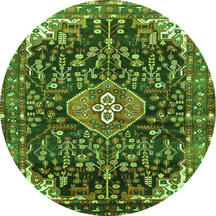 Square Persian Green Traditional Rug, tr591grn