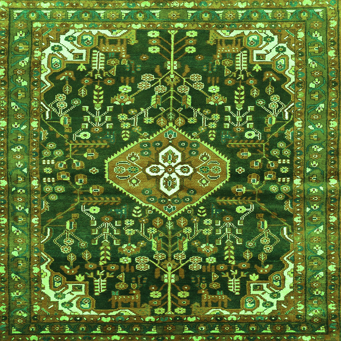 Serging Thickness of Persian Green Traditional Rug, tr591grn