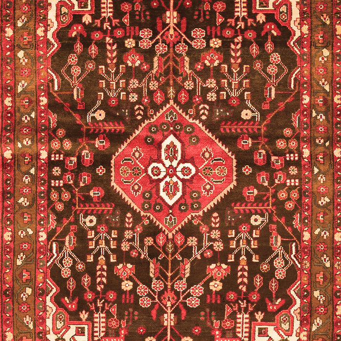 Serging Thickness of Machine Washable Persian Orange Traditional Area Rugs, wshtr591org