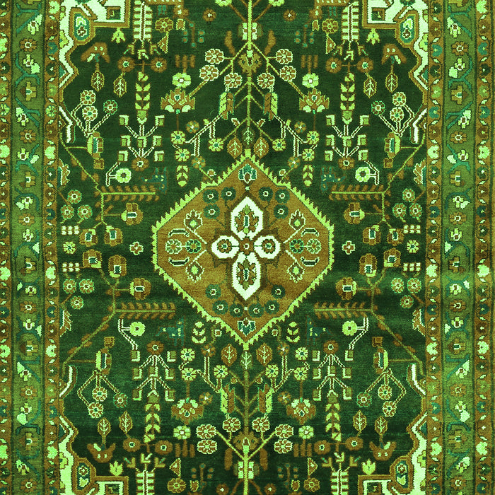Serging Thickness of Machine Washable Persian Green Traditional Area Rugs, wshtr591grn