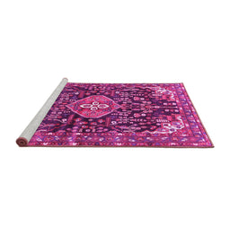 Sideview of Machine Washable Persian Pink Traditional Rug, wshtr591pnk