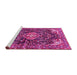 Sideview of Machine Washable Persian Pink Traditional Rug, wshtr591pnk