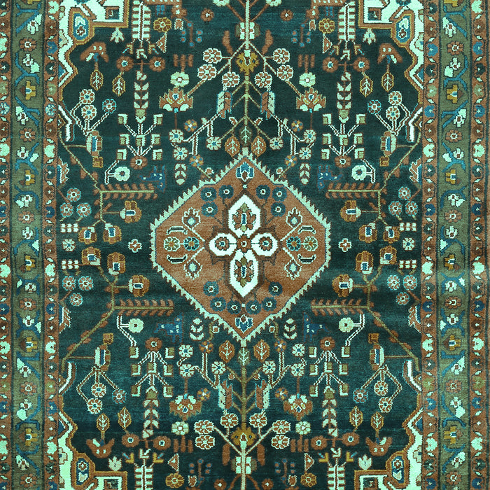 Machine Washable Persian Turquoise Traditional Area Rugs, wshtr591turq