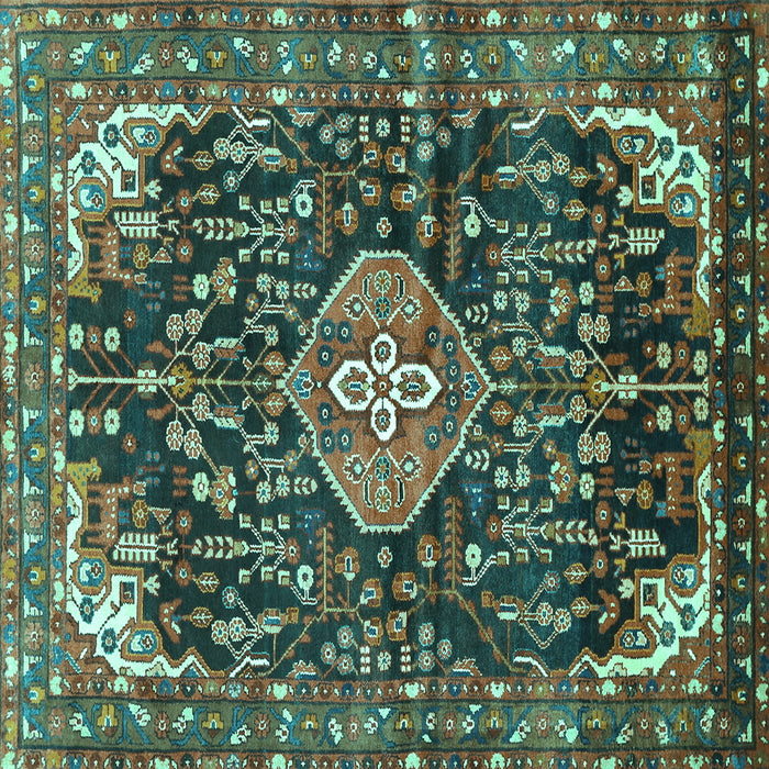 Square Persian Turquoise Traditional Rug, tr591turq