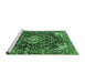 Sideview of Machine Washable Persian Emerald Green Traditional Area Rugs, wshtr591emgrn