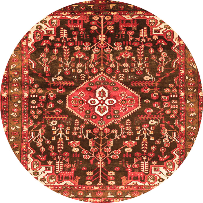 Square Persian Orange Traditional Rug, tr591org