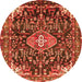 Square Persian Orange Traditional Rug, tr591org