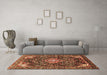 Machine Washable Persian Brown Traditional Rug in a Living Room,, wshtr591brn