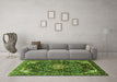 Machine Washable Persian Green Traditional Area Rugs in a Living Room,, wshtr591grn