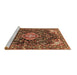 Sideview of Machine Washable Persian Brown Traditional Rug, wshtr591brn