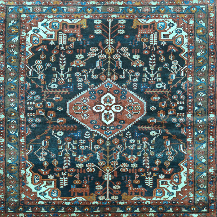 Square Machine Washable Persian Light Blue Traditional Rug, wshtr591lblu
