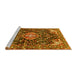 Sideview of Machine Washable Persian Yellow Traditional Rug, wshtr591yw