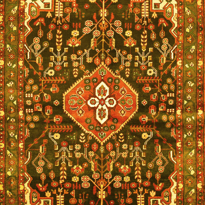 Machine Washable Persian Yellow Traditional Rug, wshtr591yw