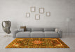 Machine Washable Persian Yellow Traditional Rug in a Living Room, wshtr591yw