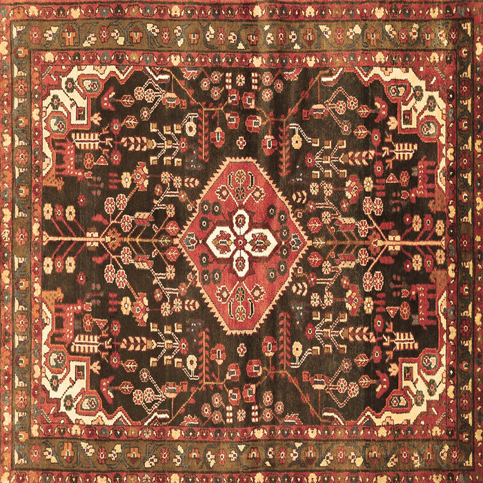 Square Persian Brown Traditional Rug, tr591brn