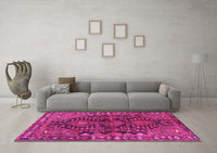 Machine Washable Persian Pink Traditional Rug, wshtr592pnk