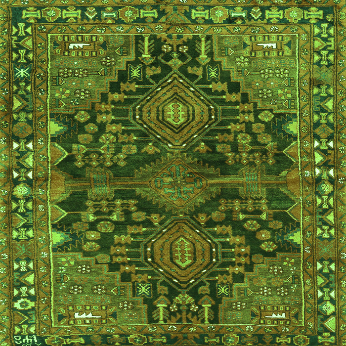 Serging Thickness of Persian Green Traditional Rug, tr592grn