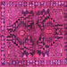 Square Machine Washable Persian Pink Traditional Rug, wshtr592pnk