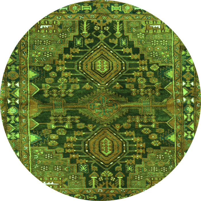 Square Persian Green Traditional Rug, tr592grn