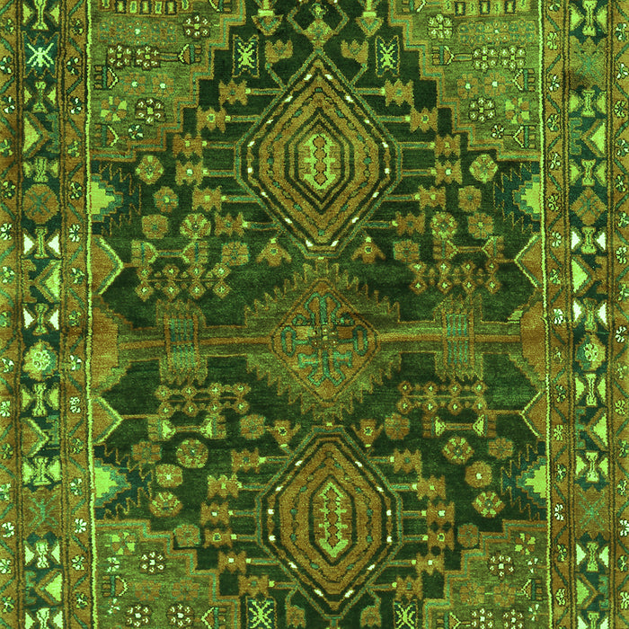 Serging Thickness of Machine Washable Persian Green Traditional Area Rugs, wshtr592grn