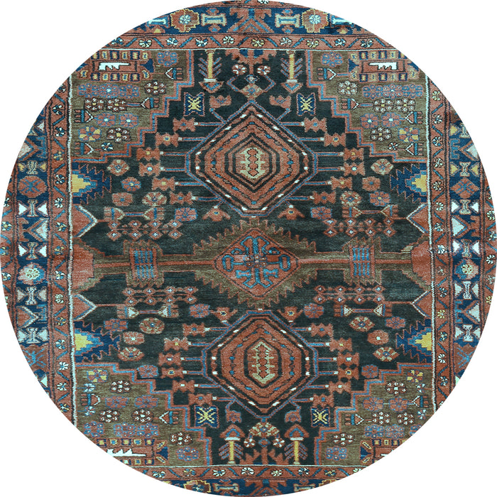 Round Persian Light Blue Traditional Rug, tr592lblu