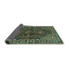 Sideview of Persian Turquoise Traditional Rug, tr592turq