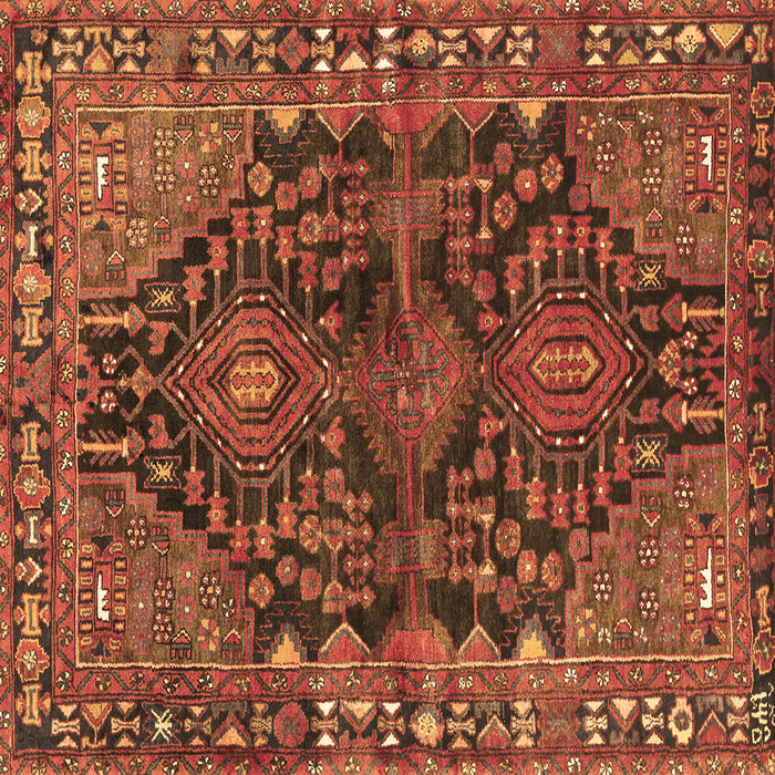 Square Persian Brown Traditional Rug, tr592brn