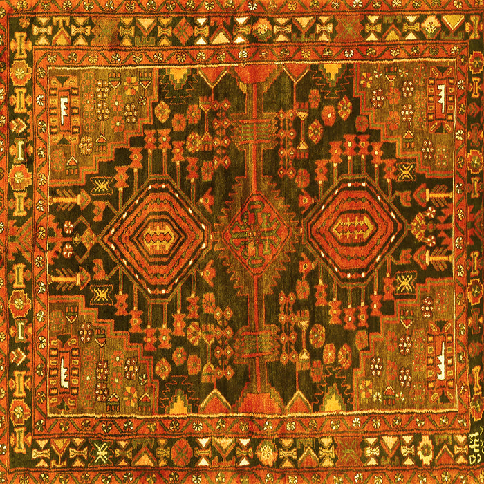 Square Persian Yellow Traditional Rug, tr592yw