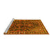 Sideview of Machine Washable Persian Yellow Traditional Rug, wshtr592yw