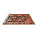 Sideview of Machine Washable Traditional Mango Orange Rug, wshtr593