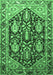 Machine Washable Persian Emerald Green Traditional Area Rugs, wshtr593emgrn