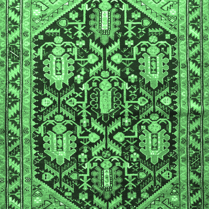 Machine Washable Persian Emerald Green Traditional Area Rugs, wshtr593emgrn