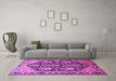 Machine Washable Persian Purple Traditional Area Rugs in a Living Room, wshtr593pur