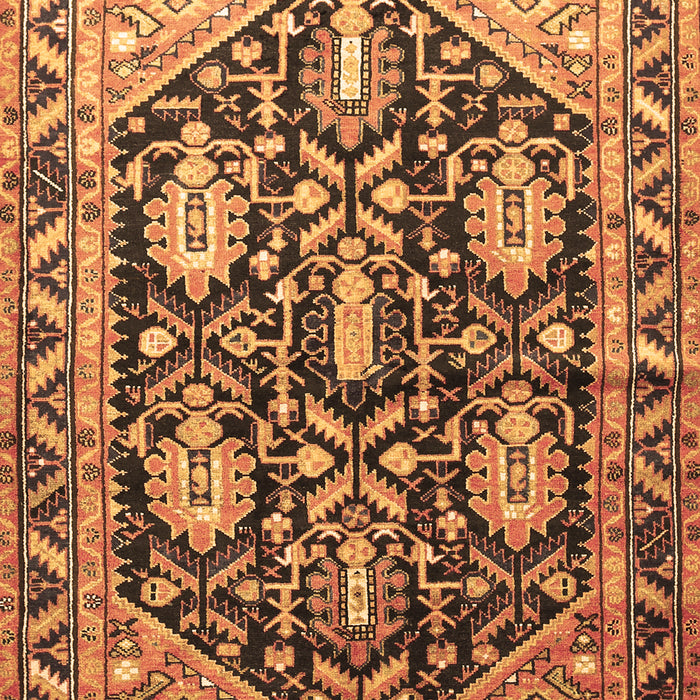 Machine Washable Persian Brown Traditional Rug, wshtr593brn