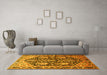 Machine Washable Persian Yellow Traditional Rug in a Living Room, wshtr593yw