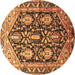 Round Machine Washable Persian Brown Traditional Rug, wshtr593brn